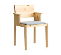 Vaarnii Sillón con reposabrazos 016 Maasto Dining Armchair Pino aceitado y encerado mate. asiento tapizado en gris