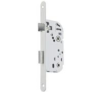 Vachette - Cerradura para empotrar con condena, eje de 40 mm, maletero de 135 mm, D13, reversible sin desmontar, cabezal redondo para puerta de baño y WC, color blanco