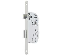 Vachette - Cerradura para empotrar con llave, eje de 40 mm, maletero de 135 mm, P15, reversible sin desmontar, cabeza de punta redonda, puerta interior de comunicación, dormitorio, oficina, color
