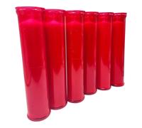 Vadeincienso Velon liturgico extralargo rojo 26 x 6 cm lote de 6 u. elaborados con parafinas 390 gramos cada uno 120 horas de combustión fabricado en España entrega en 24/72 horas a la
