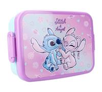 VadoBag Fiambrera de plástico STITCH ANGEL porta snacks con tapa 16x13x5cm Disney Lilo y Stitch