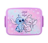 Vadobag STITCH ANGEL Fiambrera de plástico porta snacks con tapa - dimensiones 16x13x5cm DISNEY Original Lilo y Stitch