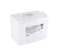 Vaessen Creative Caja Almacenaje Plástico 25 x 16,5 x 18,5 cm - 3 Niveles y 30 Compartimentos Ajustables de 5 x 8 x 5,5 cm - Organizador Transparente con Tapa para Herramientas y Manualidades