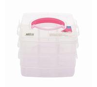 Vaessen Creative Caja de Almacenamiento Apilable, 18 Compartimentos, para Almacenar Pequeños Materiales para Manualidades, Fabricación de Bisutería y Más