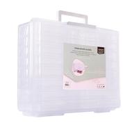 Vaessen Creative Caja Organizadora Transparente - 37,5 x 30 x 13 cm - 16 Cajas de 17 x 12 x 3 cm - Organizador con Tapa para Fotos, Herramienta de Scrapbooking, Costura y Manualidades