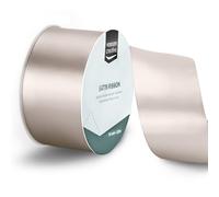 Vaessen Creative Cinta de Raso Beige - 20 m x 50 mm - para Lazos, Regalos, Decoraciones, Boda, Atrapasueños y más Manualidades