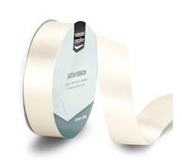 Vaessen Creative Cinta de Raso Blanco Antiguo - 20 m x 25 mm - para Lazos, Regalos, Decoraciones, Boda, Atrapasueños y más Manualidades