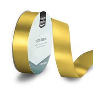 Vaessen Creative Cinta de Raso Dorado - 20 m x 25 mm - para Lazos, Regalos, Decoraciones, Boda, Atrapasueños y más Manualidades