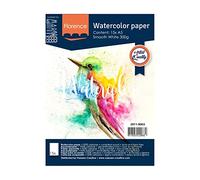 Vaessen Creative Florence - Papel de acuarela A5, blanco, 300 g/m², superficie, calidad de artista, 15 hojas para pintura, manuscritos y proyectos de arte, liso, 300 g/m²