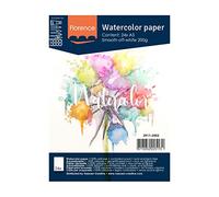 Vaessen Creative Florence Papel de Acuarela Superficie Lisa, 200 GSM, Blanco (Off-White), A5