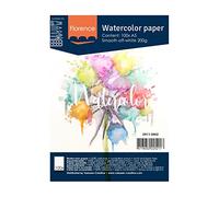 Vaessen Creative Florence Papel de Acuarela Superficie Lisa, 200 GSM, Blanco (Off-White), A5