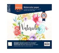 Vaessen Creative Florence Papel de Acuarela Superficie Texturizada, 300 GSM, Blanco (Off-White), 30.5x30.5 cm