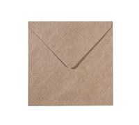 Vaessen Creative Florence Sobres Para Tarjetas, Cuadrado Grande, Marrón Kraft, Set de 25, Tarjetas a Juego Disponibles