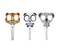 Vaessen Creative Set de Tijeras para Niños - Tigre, Koala, Panda - 3 Unidades de 12,7 cm - con Punta Redondeada Segura - para Zurdos y Diestros - Material Escolar y Manualidades