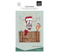 Vaessen Creative Transparentes 14 Uds-Renos y Adornos de Navidad-Sellos de Silicona para Manualidades, Scrapbooking, Estampado y Tarjetería-Compatibles con Bloque de Acrílico, A6