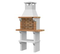 Vagos Barbacoa de obra (An x Pr x Al: 105 x 47 x 196 cm, Superficie parrilla: 55 x 35 cm, Naranja)
