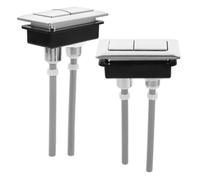 Vaguelly 2 Piezas Botón Pulsador de Doble Descarga para Inodoro, Diseño Adaptable en Abs Plateado, Rectangular y Fácil de Reemplazar para Cisterna WC Color Aleatorio
