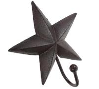 Vaguelly Gancho de Pared Vintage en Estrella de Hierro Fundido Negro | Diseño Sola Pieza, Superficie Lisa, para Llaves y Cordones, Recibidor o Puerta del Armario