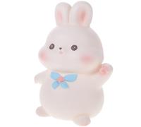 Vaguelly Hucha en Forma de Conejo Blanco de Vinilo, Contenedor de Monedas Resistente y Original para Escritorio o Sala de Estudio
