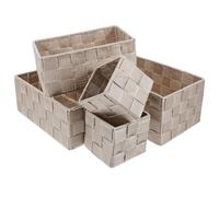 Vaguelly Paja Cesta de Almacenamiento E Hierro Tejida Rectangular | Organizador Minimalista para Tocador y Cocina, Adecuado para Cosméticos y Paquetes de Aperitivos
