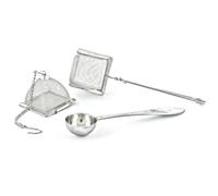 VAHDAM, Juego de 2 infusores y 1 cuchara de té | Acero inoxidable, colador de té, infusor de té cuadrado | infusor de té triangular y cuchara de té Perfect Serve | Tetera duradera