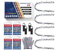 Vahlbeste Pack de 4 Cadena Motosierra 3/10"LP 0.043"(1,1mm), 28 Eslabones para Espadas de 12cm (Caja de Almacenamiento), Cadena de Motosierra compatible con WG324E, GE-PS 18/15 Li BL, WG324E.9