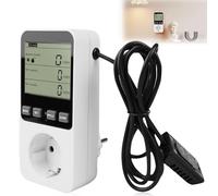 Vaileal Medidor de Electricidad para Enchufe, Medidor de Potencia con Pantalla LCD Digital, Medidor de Corriente de 3680W con Protección Táctil Integrada y Advertencia de Sobrecarga