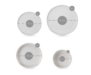 Vajilla de Porcelana 24 Piezas - Vajilla Kütahya Porselen Chef Taste Platinum para 6 Personas - Vajilla exclusiva color blanco y plata