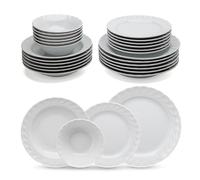 Vajilla de Porcelana Blanca 24 Piezas - Güral Porselen Damla - Completa y Elegante