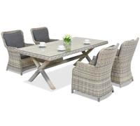 Vajilla de ratán sintético Garden Point London para 4 personas antracita