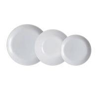 Vajillas de vidrio Opal Diwali de Luminarc- Gris, mármol, azul, verde y turquesa - En 18 y 12 piezas para 6 o 4 personas - Resistentes al choque térmico - Apta para frigorífico, microondas y