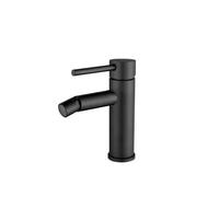 VALAZ Ason Grifo de bidé redondo con llave monomando fabricado con acero inoxidable de color negro mate