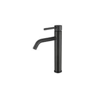 VALAZ Ason Grifo de lavabo alto con apertura de agua fría y llave monomando fabricado con latón color negro mate