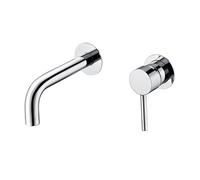 VALAZ Grifo Lavabo Cromado Empotrado | Grifo Lavabo Monomando, Mezclador Agua Fría y Caliente, Ahorro de Agua | Instalación Fácil y Rápida | Latón, Inoxidable, Caño 15 cm, Redondo, Serie Deva