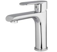VALAZ Grifo Lavabo Cromado | Grifo Monomando Lavabo, Mezclador Agua Fría y Caliente, Ahorro de Agua | Instalación Facil y Rápida | Latón, Inoxidable, Elegante, Redondo, Serie Turia