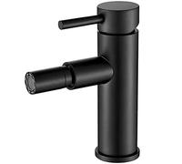 VALAZ Grifo Lavabo | Grifo Monomando Lavabo, Mezclador Agua Fría y Caliente, Ahorro de Agua | Instalación Facil y Rápida | Latón, Inoxidable, Elegante, Serie Palancia (Bidet, Negro Mate)