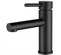 VALAZ Grifo Lavabo Negro Mate | Grifo Monomando Lavabo, Mezclador Agua Fría y Caliente, Ahorro de Agua | Instalación Facil y Rápida | Latón, Inoxidable, Elegante, Serie Palancia