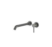 VALAZ Guadiana Grifo de lavabo de 26 cm redondo y empotrado fabricado en latón color gun metal