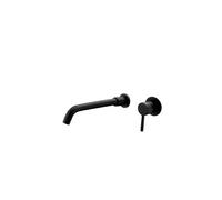 VALAZ Guadiana Grifo de lavabo de 26 cm redondo y empotrado fabricado en latón color negro mate