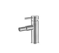 VALAZ Jabalón Grifo de bidet redondo y monomando fabricado en latón de color acero cepillado