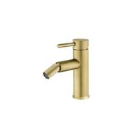 VALAZ Jabalón Grifo de bidet redondo y monomando fabricado en latón de color dorado envejecido