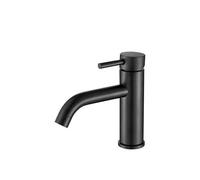 VALAZ Jabalón Grifo de lavabo redondo monomando fabricado en latón de color negro mate