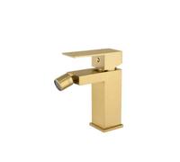 VALAZ Segura Grifo de bidet monomando cuadrado de latón de 14x12 cm en color dorado cepillado