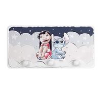 VALENTI & CO. - Disney Lilo y Stitch - Perchero de madera estampado con detalles en relieve en plata - Perfecto como perchero de puerta, perchero de pared o toallero baño
