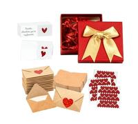 Valentine Envelopes - Paper, 60-Piece Mini Love Notes | Romantic Greeting Cards with Stickers, DIY Envelopes For Wife, Husband, Couples, Him, Her, Dating, Wedding, Holiday, Birthday