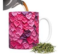 Valentine's Mug, Ceramic Heart Mug 350ml, Valentine's Day Cups, Romantic Mugs for Thanksgiving, Christmas, Home Decorations, Cute Mug for Car, Sweetheart Gift Idea for Couples, Car Mug for Valentine's