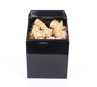 Valiant Caja de metal para pastillas de encendido, tapa abatible, Negro | caja de almacenaje para encendedor de fuego, contenedor de metal, chimenea, estufa de leña, interior