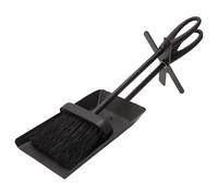 Valiant Juego de Cepillo y recogedor de Ceniza, Asas de Hierro Fundido | limpieza de chimenea, cepillo para ceniza, recogedor, asas de hierro fundido 38 cm, estufa, barbacoa, hoguera