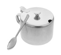 VALICLUD Azucarero y Salero De Acero Inoxidable Cuchara Incluida, Tarro Para Condimentos Tapa, Para Cocinas Profesionales y Hogareñas