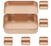 VALICLUD Cajas de Lata con Tapa Abatible de Hojalata Rosa Dorado Set de 6 Unidades Pequeñas para Almacenar Dulces Joyas y Objetos Pequeños Contenedores Compactos para Obsequio y